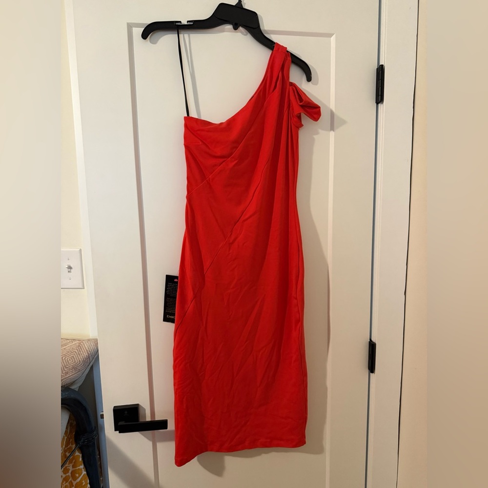 NWT Elegant Orange One-Shoulder Dress
